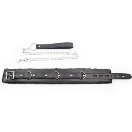 Collier Laisse FUR Noir