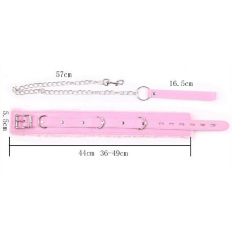 Collier Laisse FUR Rose