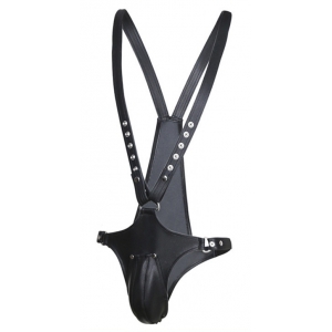 Singlet OPEN ROMPERS Simili Noir