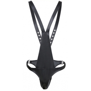 Singlet OPEN ROMPERS Simili Noir
