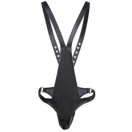 Singlet OPEN ROMPERS Simili Noir