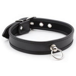 Collier O RING Simili Noir