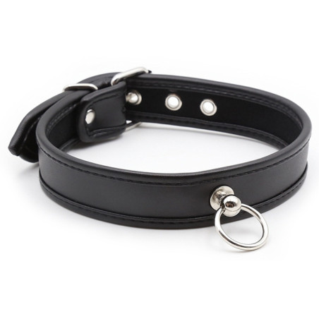 Collier O RING Simili Noir