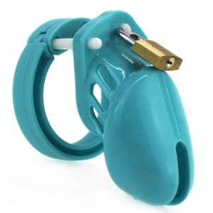 Cage de chasteté en Silicone 7 x 3.3 cm Bleu