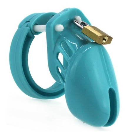 Cage de chasteté en Silicone 7 x 3.3 cm Bleu