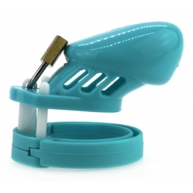 Cage de chasteté en Silicone 7 x 3.3 cm Bleu 2