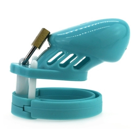Cage de chasteté en Silicone 7 x 3.3 cm Bleu