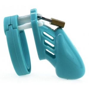 Cage de chasteté en Silicone 7 x 3.3 cm Bleu