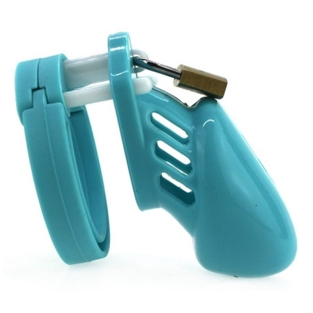 Cage de chasteté en Silicone 7 x 3.3 cm Bleu