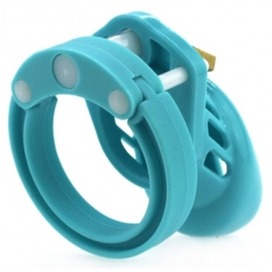 Cage de chasteté en Silicone 7 x 3.3 cm Bleu