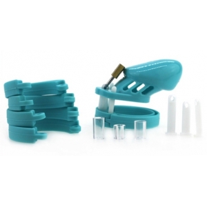 Cage de chasteté en Silicone 7 x 3.3 cm Bleu
