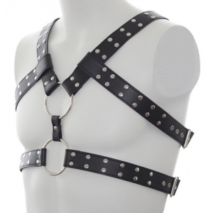 Harnais DOUBLE BELT Simili Noir