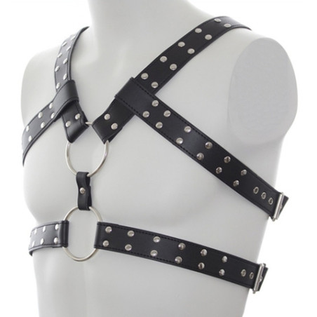 Harnais DOUBLE BELT Simili Noir