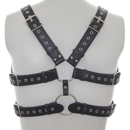 Harnais DOUBLE BELT Simili Noir