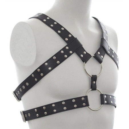 Harnais DOUBLE BELT Simili Noir