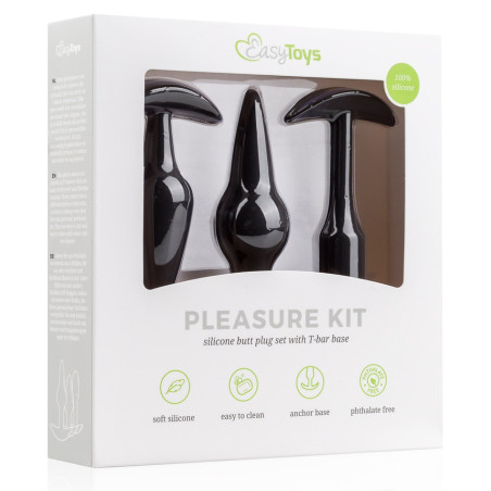 Kit 3 Plugs Silicone PLEASURE Noirs