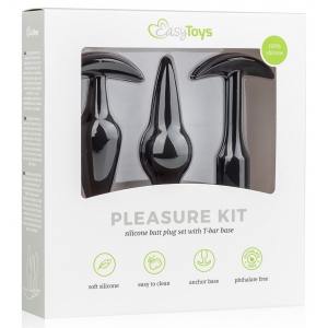 Kit 3 Plugs Silicone PLEASURE Noirs