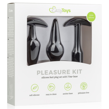 Kit 3 Plugs Silicone PLEASURE Noirs