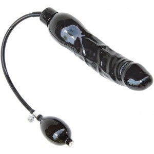 Gode gonflable anal de 23cm noir avec pompe de gonflement