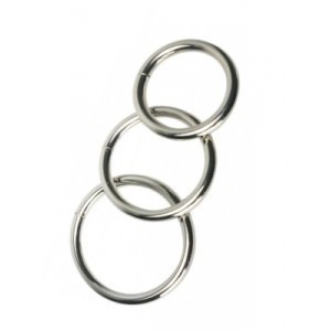 Cockrings métal en lot de 3 avec des diamètres différents pour varier le plaisir