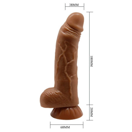 Gode réaliste ANGELO 15 x 4 cm Marron