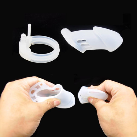 Cage de chasteté Silicone BRAN 9 x 3cm Blanche