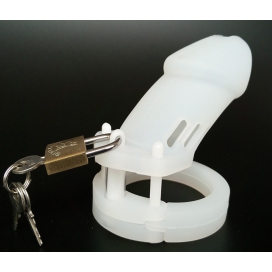 Cage de chasteté Silicone BRAN 9 x 3cm Blanche 2