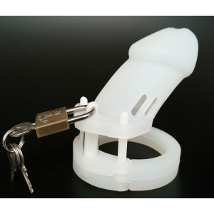 Cage de chasteté Silicone BRAN 9 x 3cm Blanche