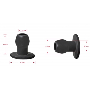 Ass Tunnel Plug SIlicone Large Transparent 7.6  x 6.2 cm
