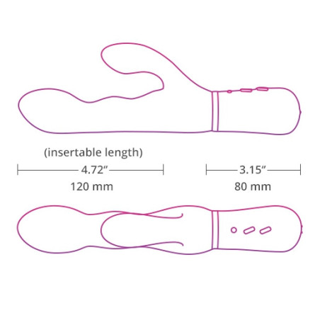 Vibro Rabbit connecté NORA Lovense 12 x 3.4 cm