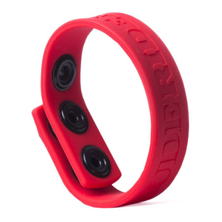 Cockring ajustable en silicone 3 SNAP Rouge