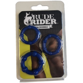 Lot de 3 mini cockrings flexibles bleus 2