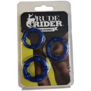 Lot de 3 mini cockrings flexibles bleus