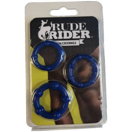 Lot de 3 mini cockrings flexibles bleus