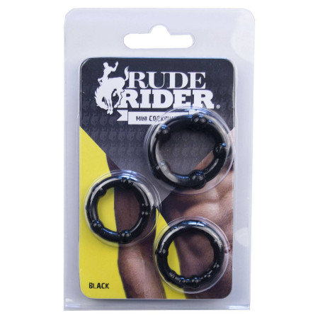 Lot de 3 mini Cockrings flexibles noirs