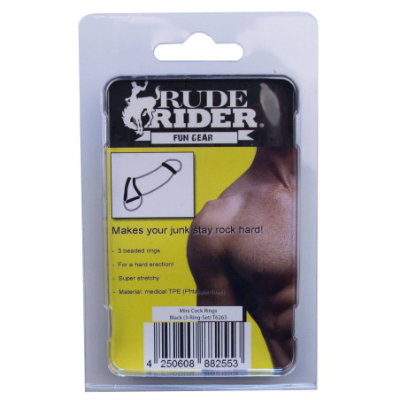 Lot de 3 mini Cockrings flexibles noirs