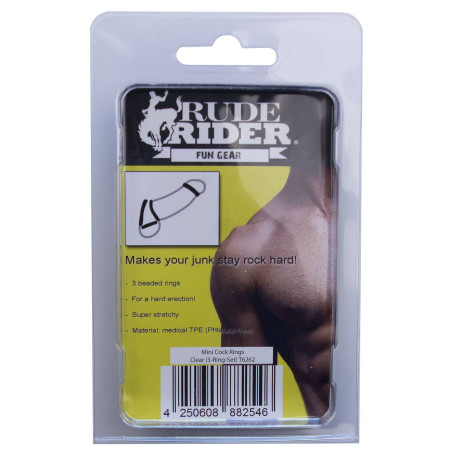 Lot de 3 mini cockrings flexibles Transparents