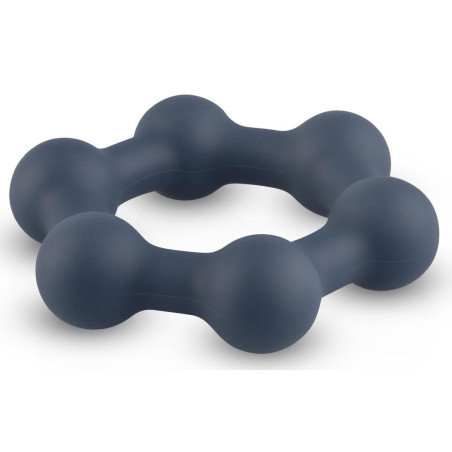 Cockring avec boules HEXAGONE