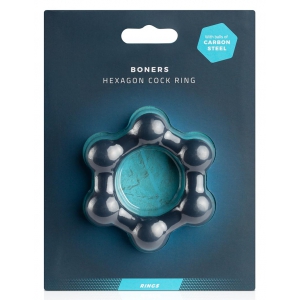 Cockring avec boules HEXAGONE