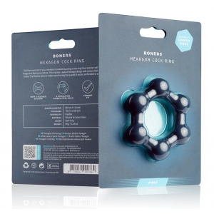 Cockring avec boules HEXAGONE