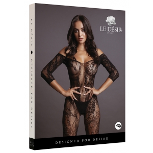 Combi sexy LACE SLEEVED Noir