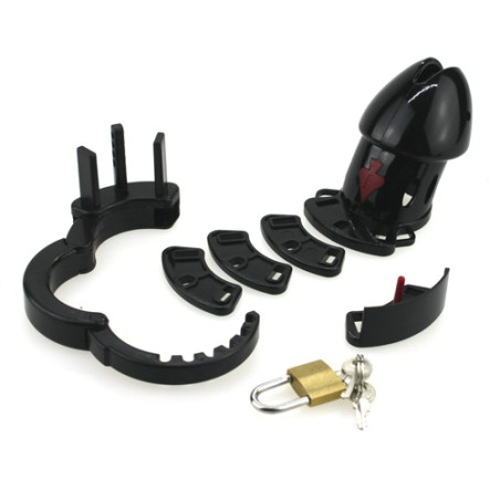 Cage de chasteté ajustable PIQUE Noire de CockLock