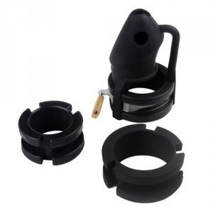Cage de chasteté en silicone BIRDLOCKED 11 x 3.2cm Noire