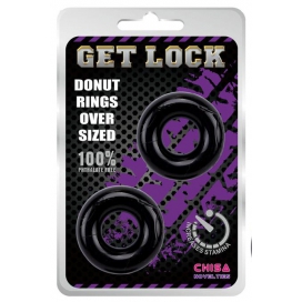 Lot de 2 cockring souples DONUT RINGS Noir 2