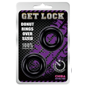 Lot de 2 cockring souples DONUT RINGS Noir