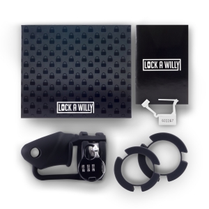 Cage de chasteté en silicone LOCK A WILLY 11 x 3cm Noire
