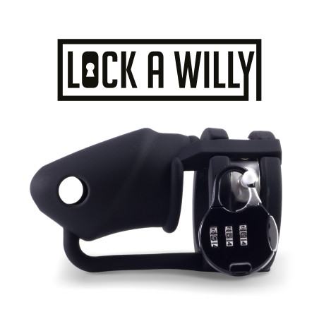 Cage de chasteté en silicone LOCK A WILLY 11 x 3cm Noire