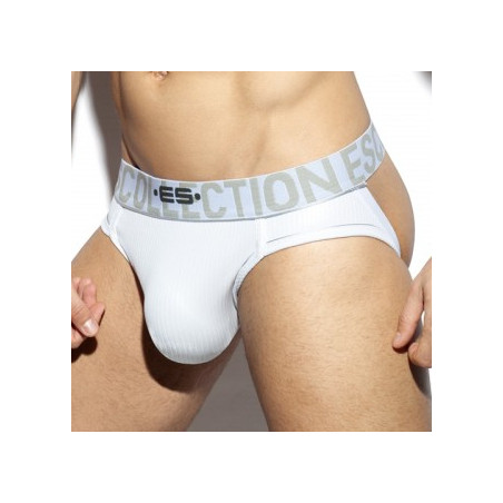 Jockstrap SHINY RIB Blanc