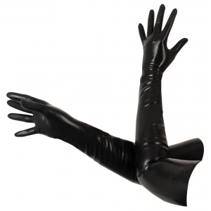 Gants longs en Latex Tenue BDSM Noirs