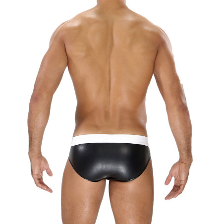 Slip FETISH BRIEF Noir-Blanc